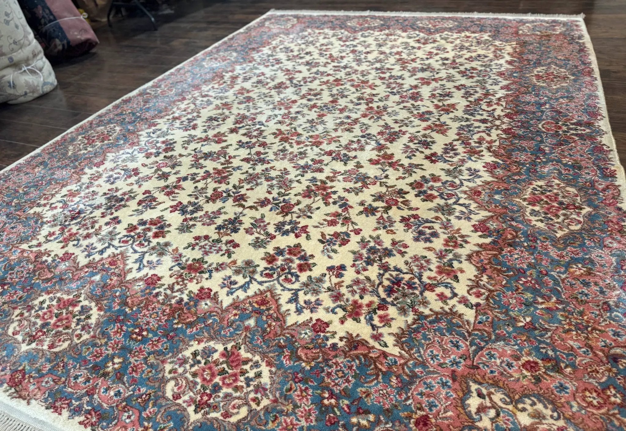 Karastan Rug 8.8 x 12 Ivory Kirman #788, Original 700 Series, Wool Karastan Carpet, Karastan Area Rug, Vintage Karastan, Living Room Rug by Jewel Rugs
