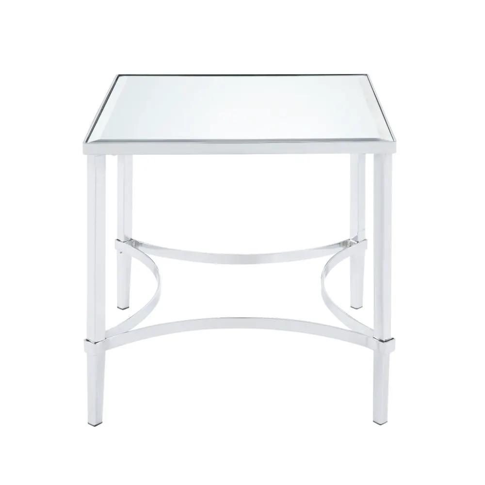 Petunia - End Table - Mirrored & Chrome by Unique Piece Furniture