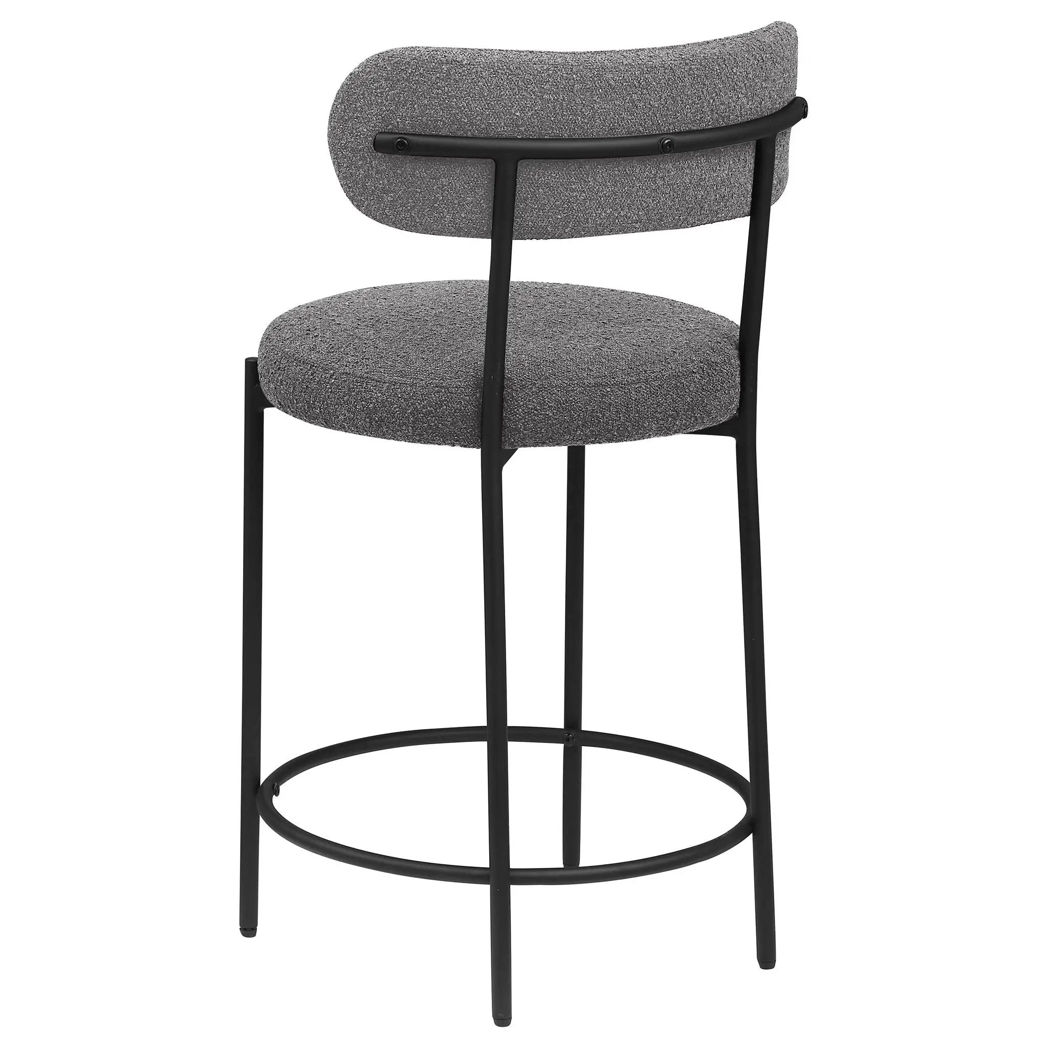 Viola Boucle Upholstered Counter Chair Grey (Set of 2) by Unique Piece Furniture
