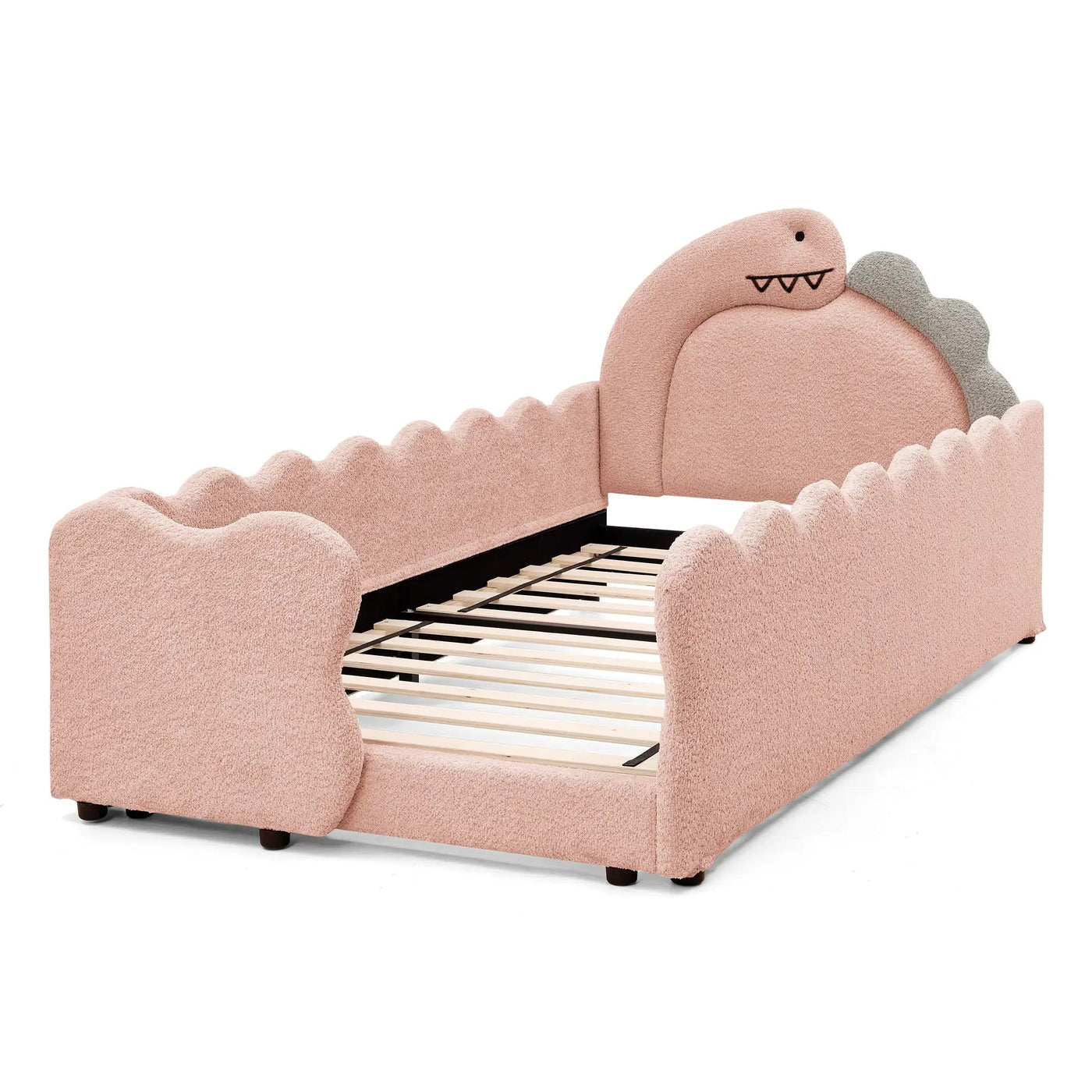 Cute Dinosaur Shaped Bed With Safety Guardrail, Toddler Frame by HouseOfZazla