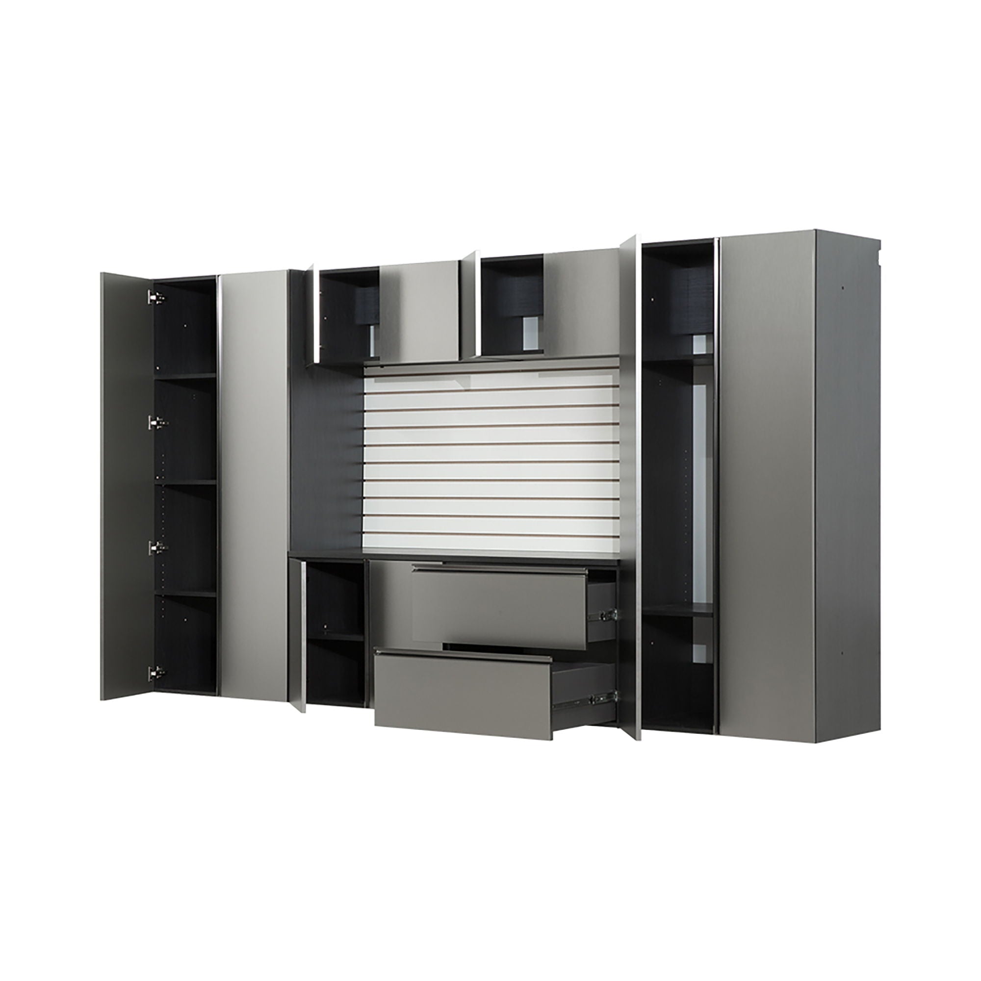 Nova Series - Garage Cabinet Set A With Soft Closing Doors - Metallic Gray by HouseOfZazla