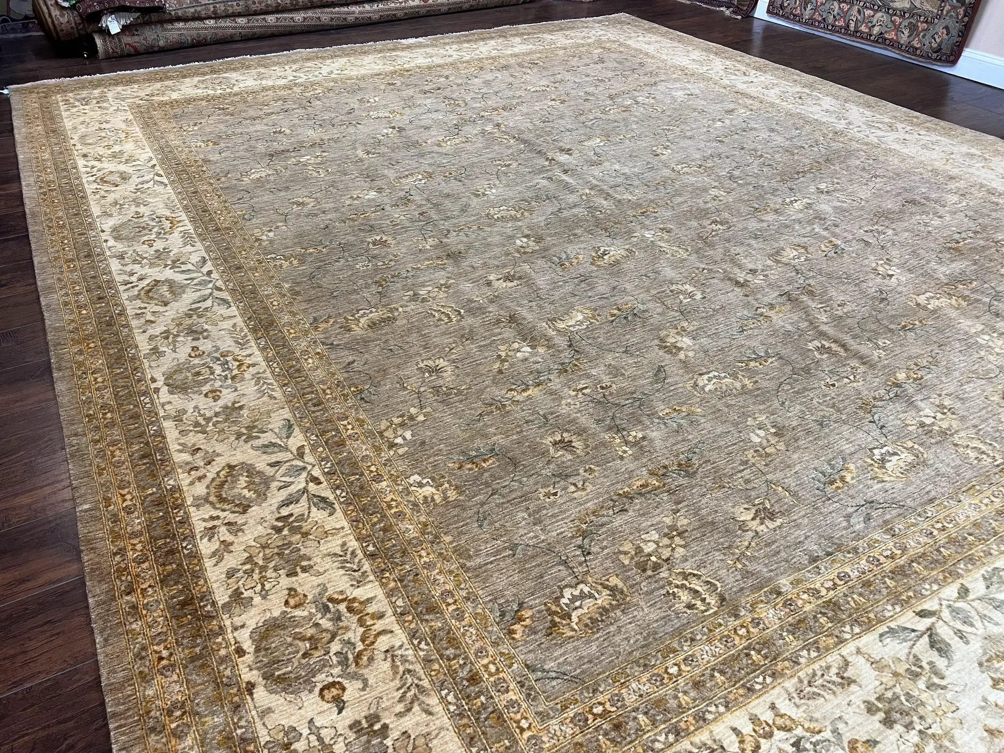 Pak Persian Rug 12x15, Wool Hand Knotted Oriental Floral Carpet, Signed by Master Weaver, 12x15 Large Palace Size Rug by Jewel Rugs