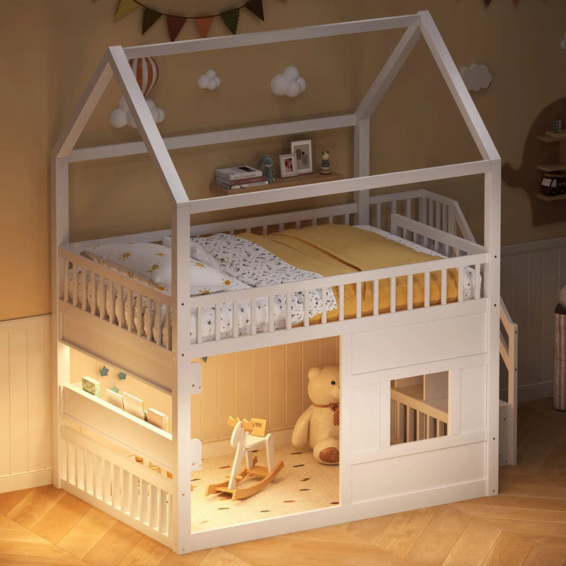 House Bed With Built-In LED Shelf Light by HouseOfZazla