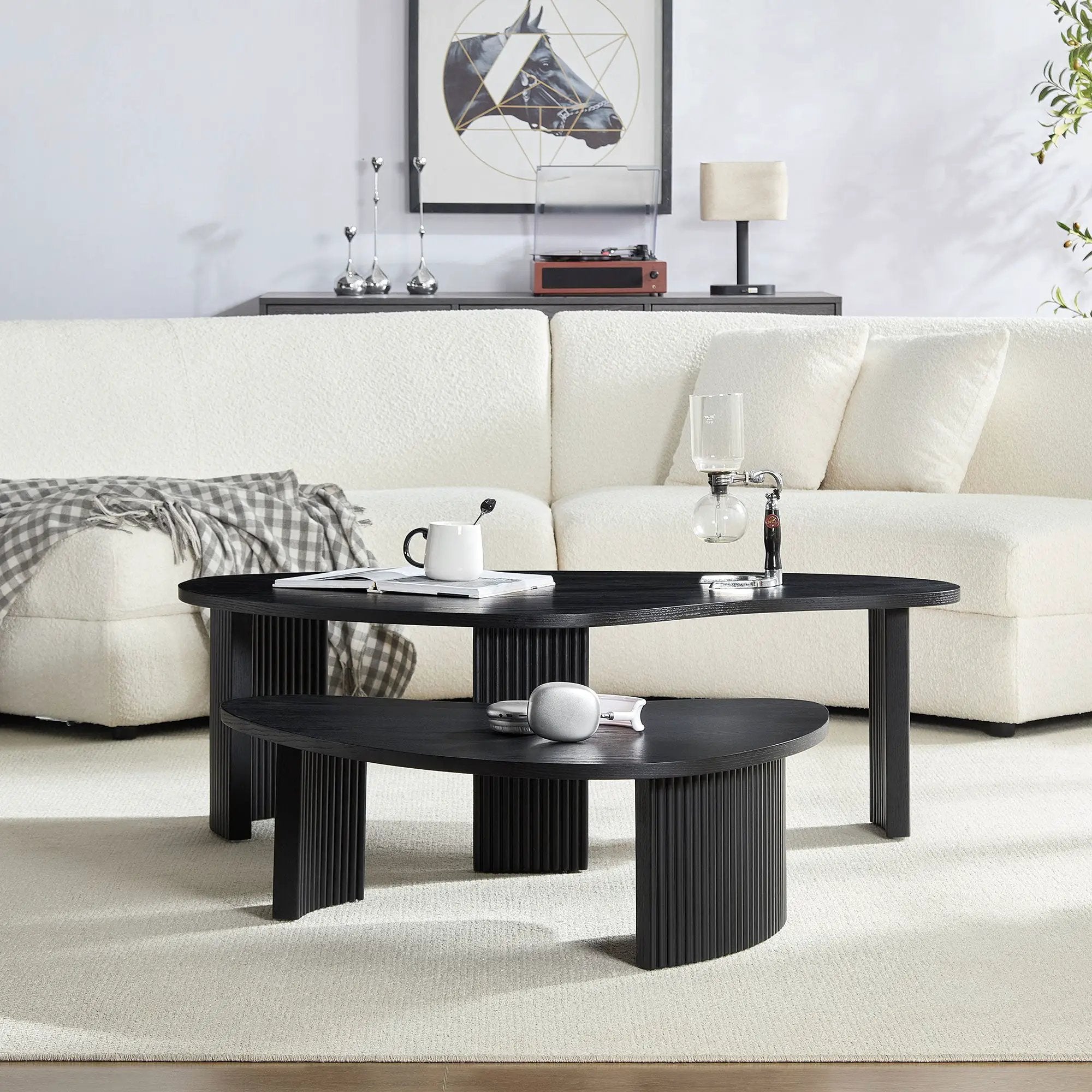 2-Piece Modern Irregular Shape Coffee Table Set by HouseOfZazla