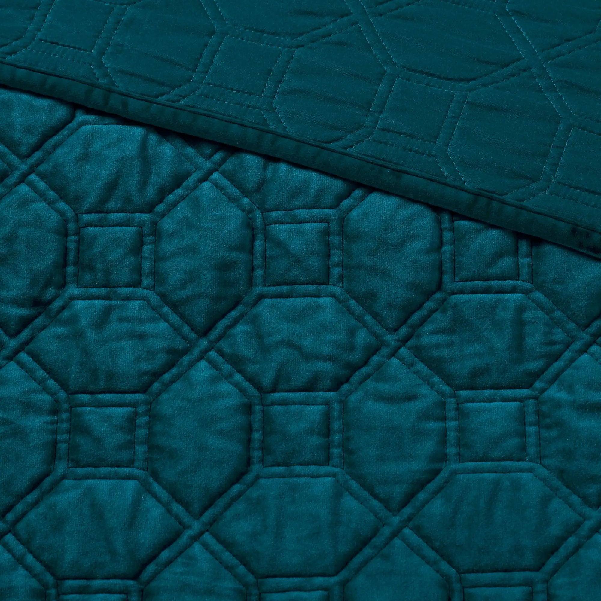 3 Piece Velvet Quilt Set Teal Full/Queen by HouseOfZazla