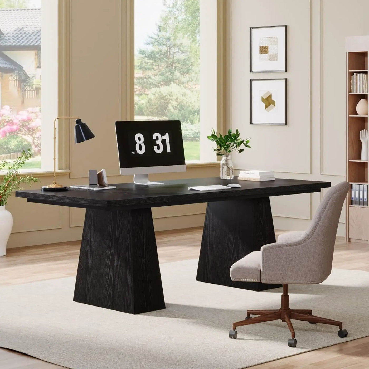 Executive Desk, Workstation With Double Pedestal For Home Office by HouseOfZazla