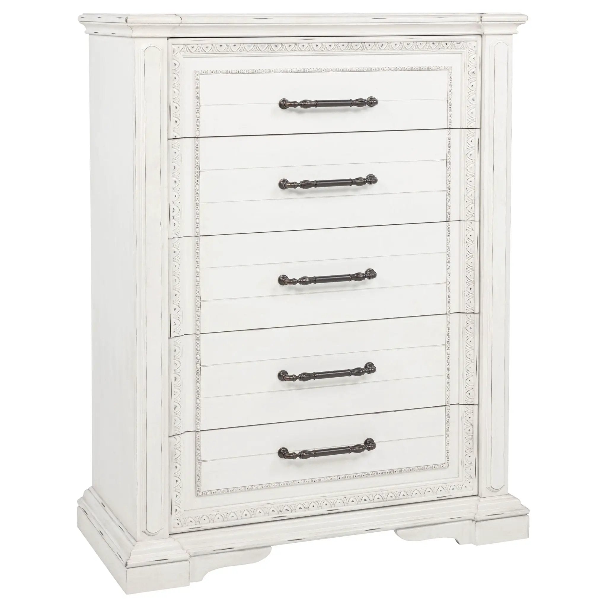 McKinney 5-drawer Bedroom Chest of Drawers Vintage White by Unique Piece Furniture