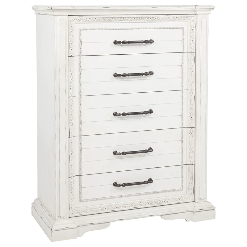 McKinney 5-drawer Bedroom Chest of Drawers Vintage White by Unique Piece Furniture