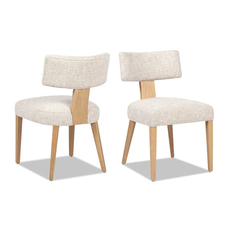 Louise - Split Back Upholstered Dining Side Chair (Set of 2) - Travertine Beige by HouseOfZazla