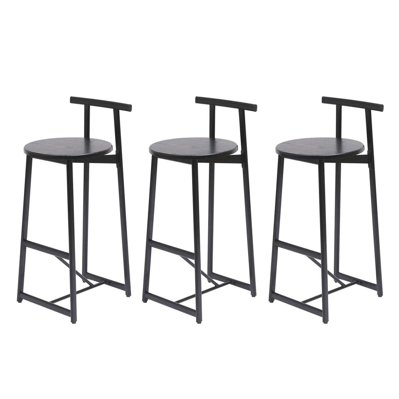 Modern Bar Stools With Backrest For Kitchen (Set of 3) by HouseOfZazla
