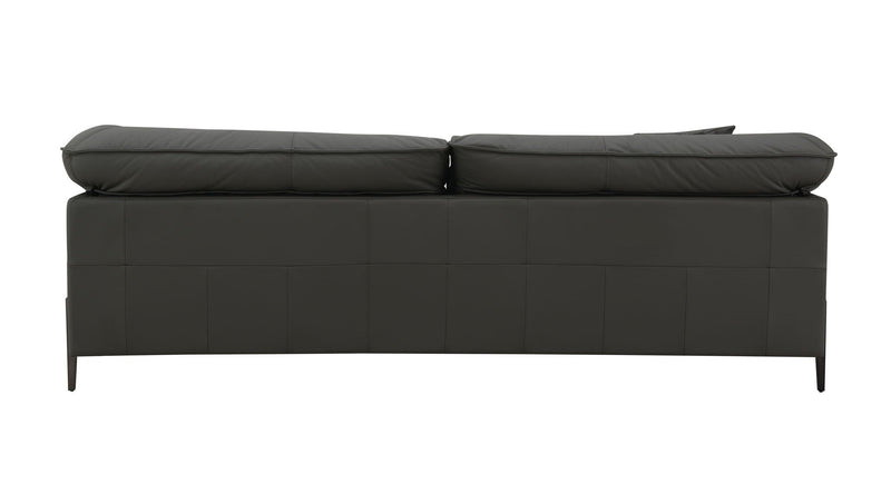 Top Grain Leather Stationary Sofa with Memory Foam Cushions - Black, photo 6 of 10