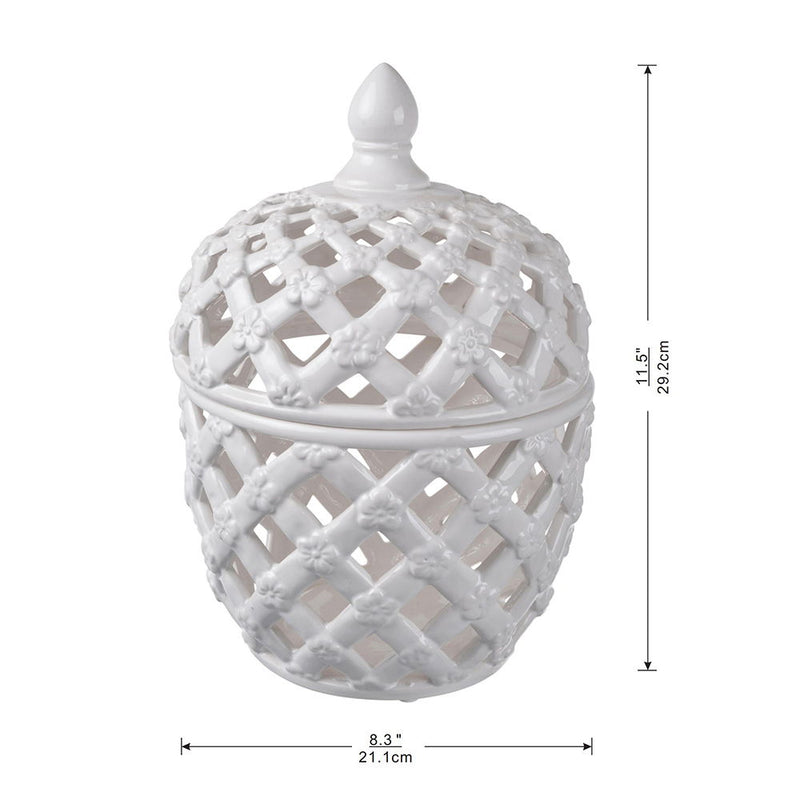 White Ceramic Bird Lidded Jar with Decorative Bird Lid - White, photo 6 of 10