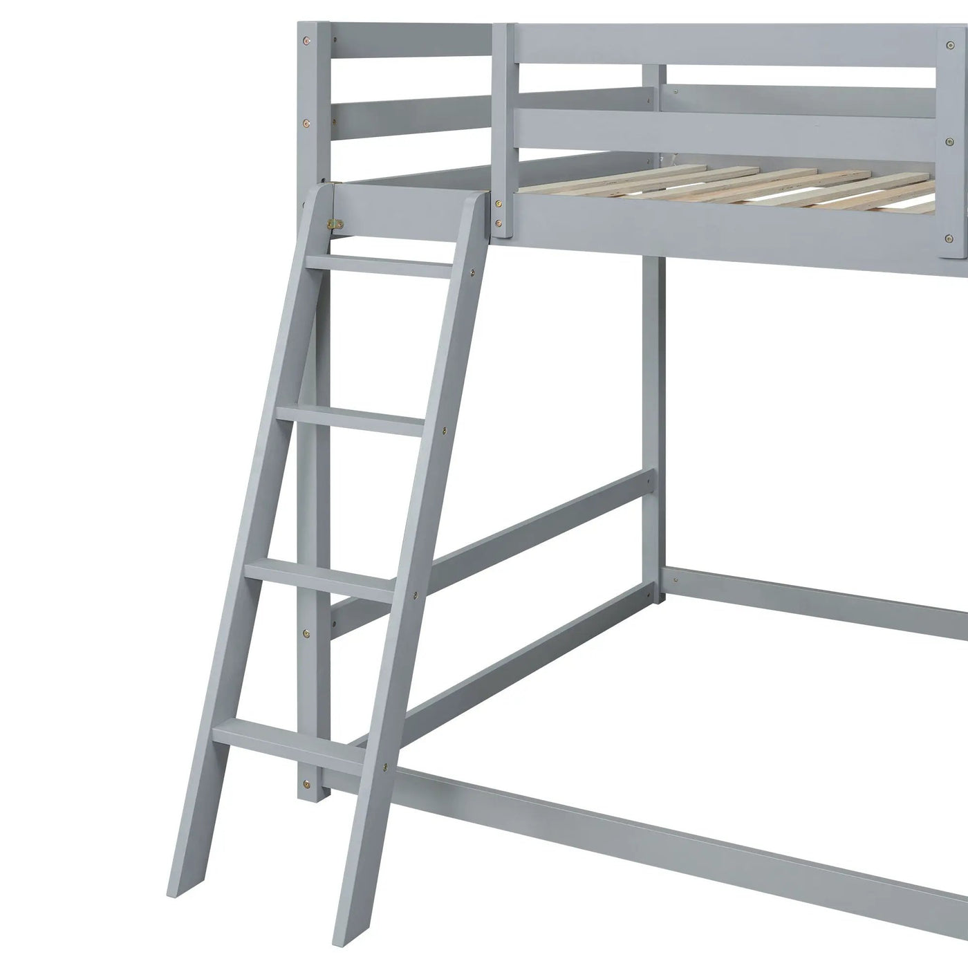 Bunk Bed With Ladder, Slide, And Shelves Pine Wood by HouseOfZazla