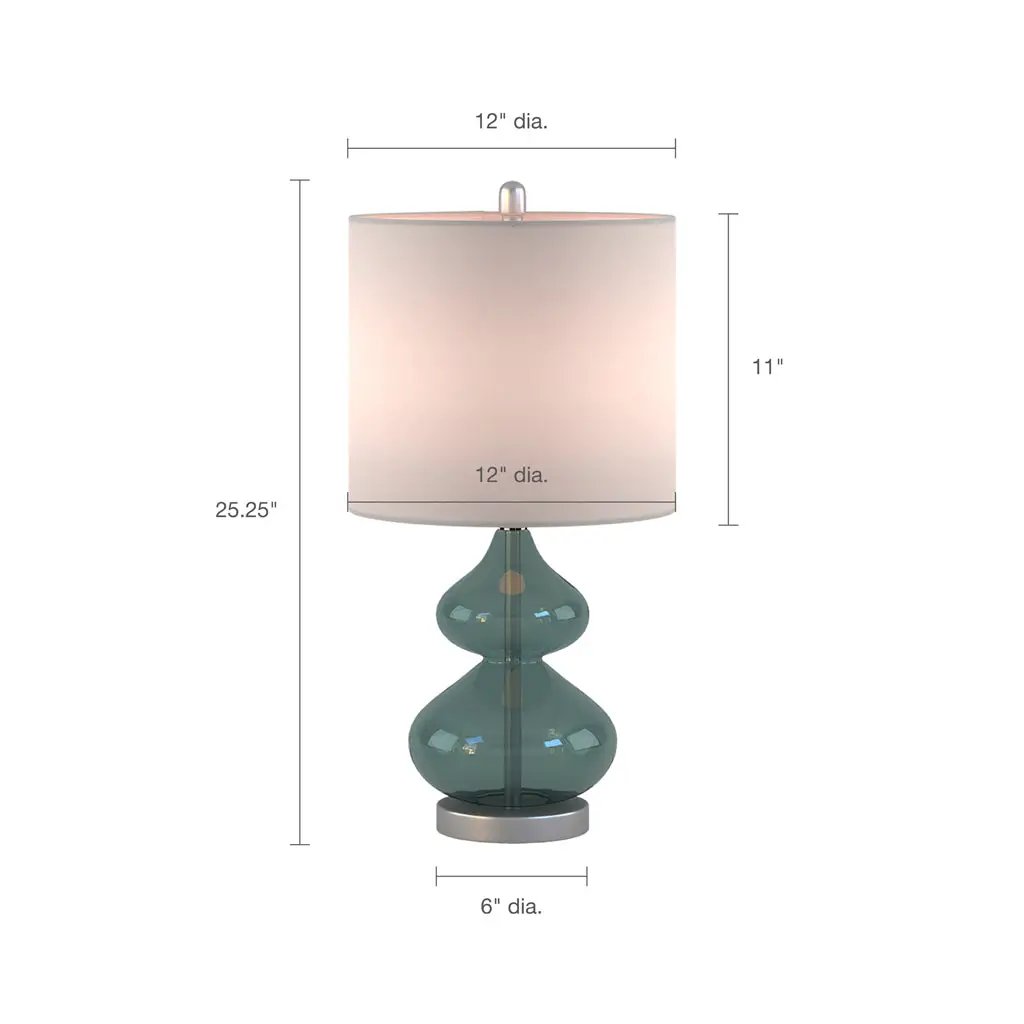 Ellipse Curved Glass Table Lamp, Set of 2 by HouseOfZazla