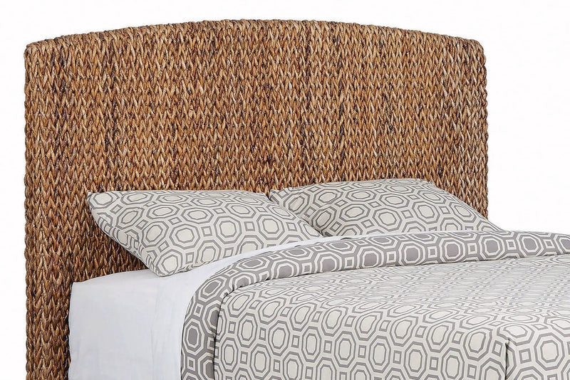 Laughton Woven Banana Leaf Eastern King Headboard Amber by Unique Piece Furniture