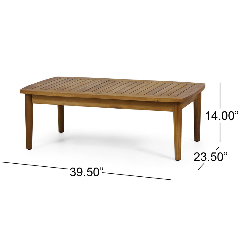 Willowbrook Teak Brown 4-Piece Wood Outdoor Patio Conversation Seating Set by HouseOfZazla