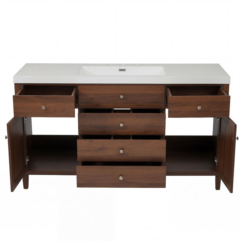 Bathroom Vanity With Sink, 5 Legs, Soft Close Drawers by HouseOfZazla