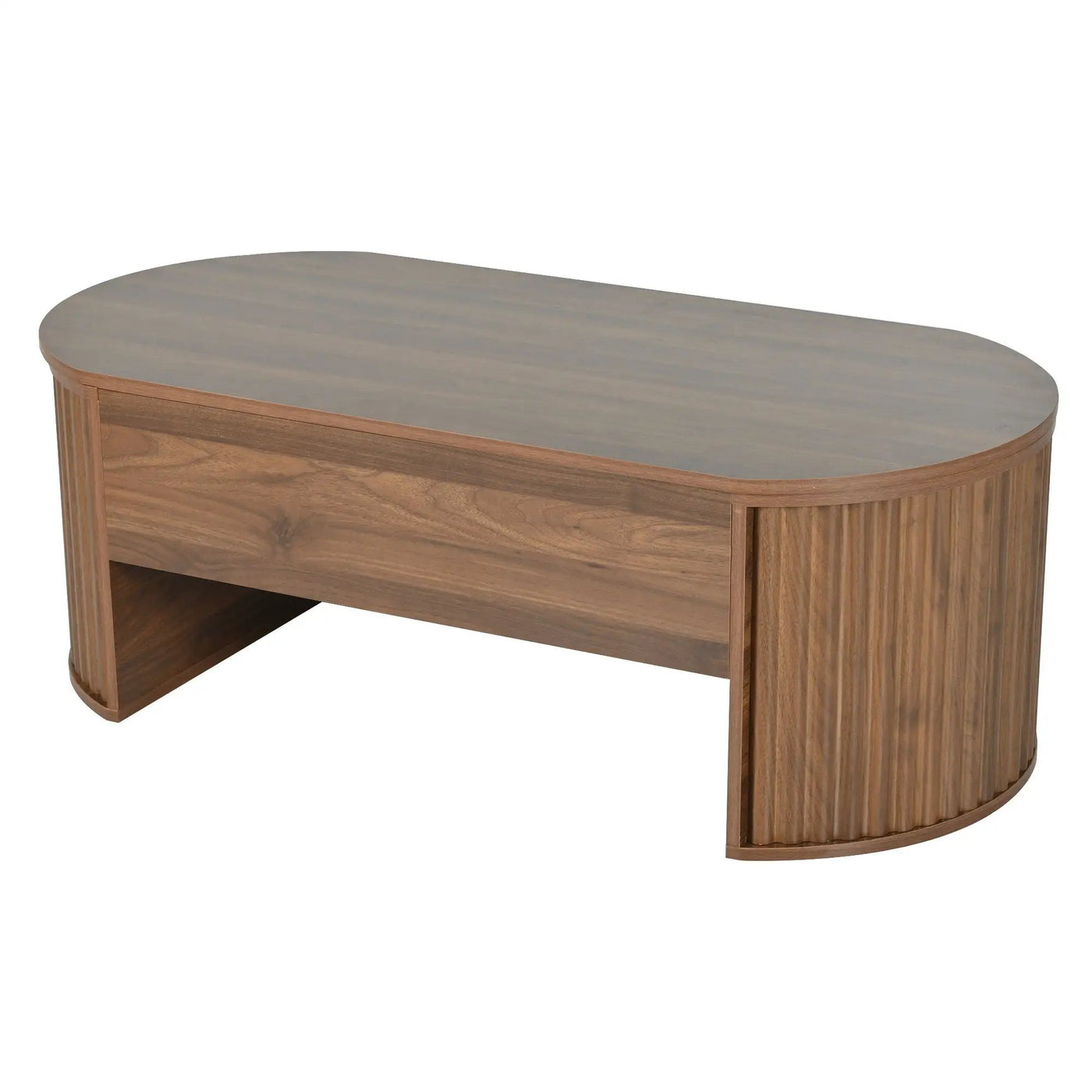 Lift Top Coffee Table With Hidden Compartment, Modern Oval Lift Tabletop For Home Living Room by Unique Piece Furniture