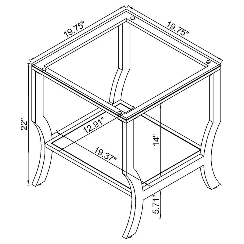 Saide 2-piece Glass Top Coffee and End Table Set Chrome by Unique Piece Furniture