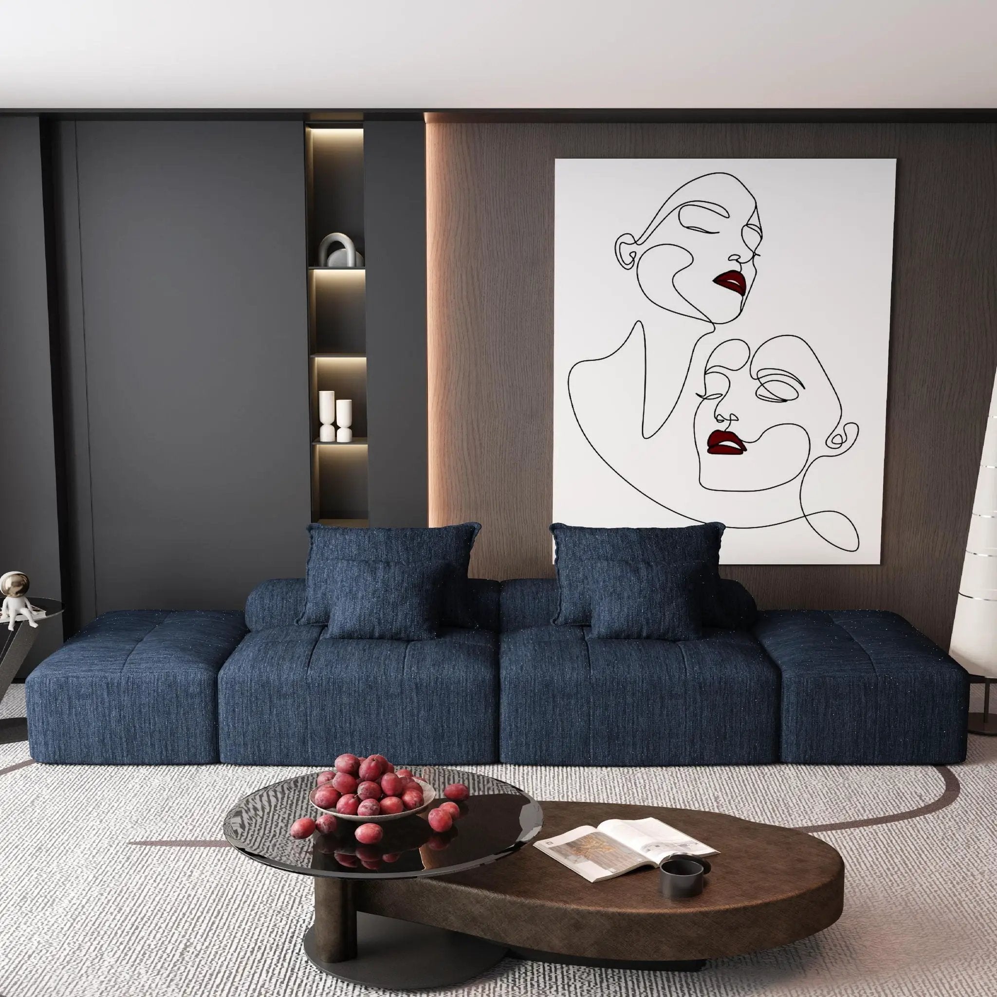 Modern Oversized DIY Combination Modular Sectional Sofa With Pillows by HouseOfZazla