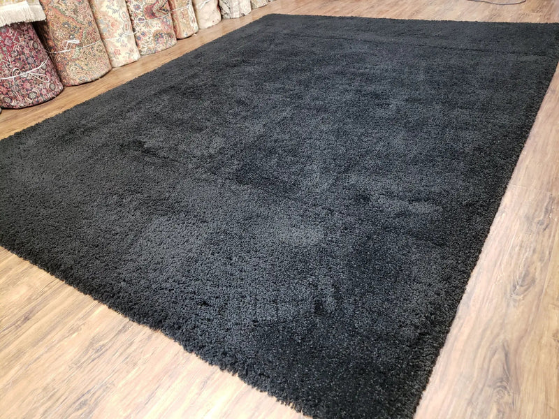 Black Shag Rug 8x10, Savafieh Milan Fluffy Black Carpet, Room Sized Shag Rug, Modern Contemporary Rug, Soft Living Room Rug, Bedroom Rug by Jewel Rugs