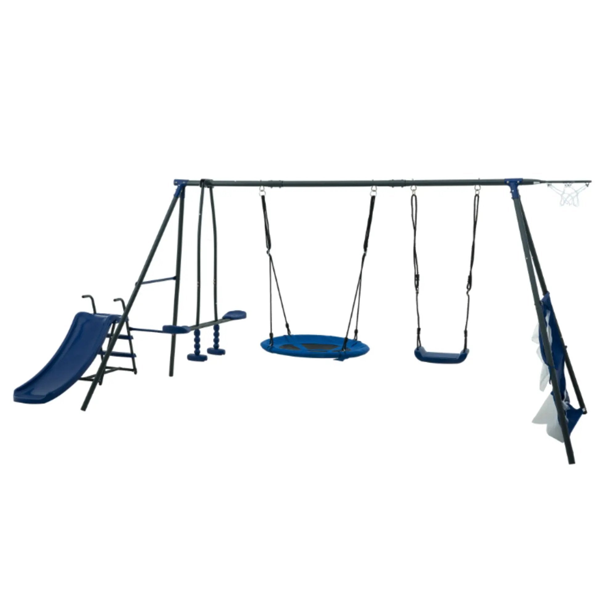 Interesting Six Function Swingset With Net Swing Metal Plastic Safe Swing Set 440Lbs For Outdoor Playground For Age 3+ With 31.5" Net Swing - / by HouseOfZazla