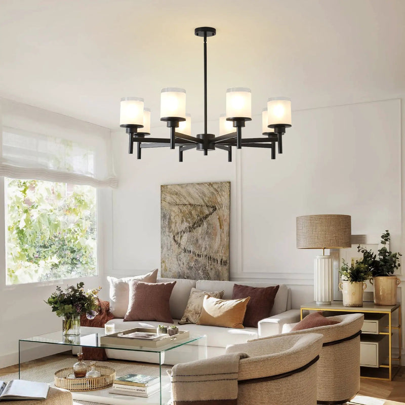 8-Light Frosted Glass Farmhouse Chandelier by HouseOfZazla