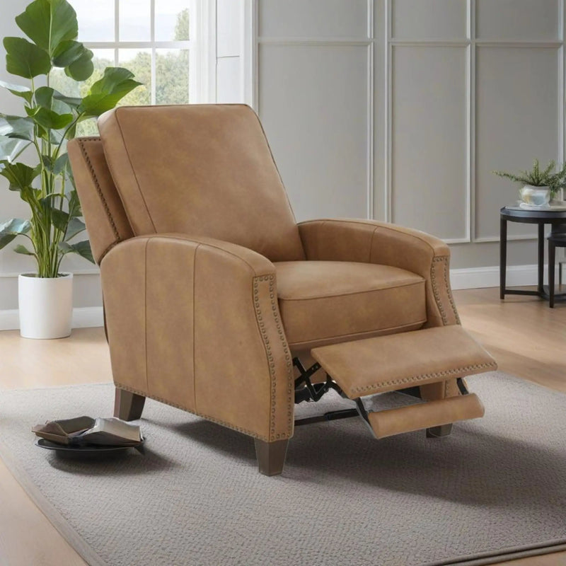 Jack - Push Back Recliner With Track Arms And Nailhead Accents by HouseOfZazla
