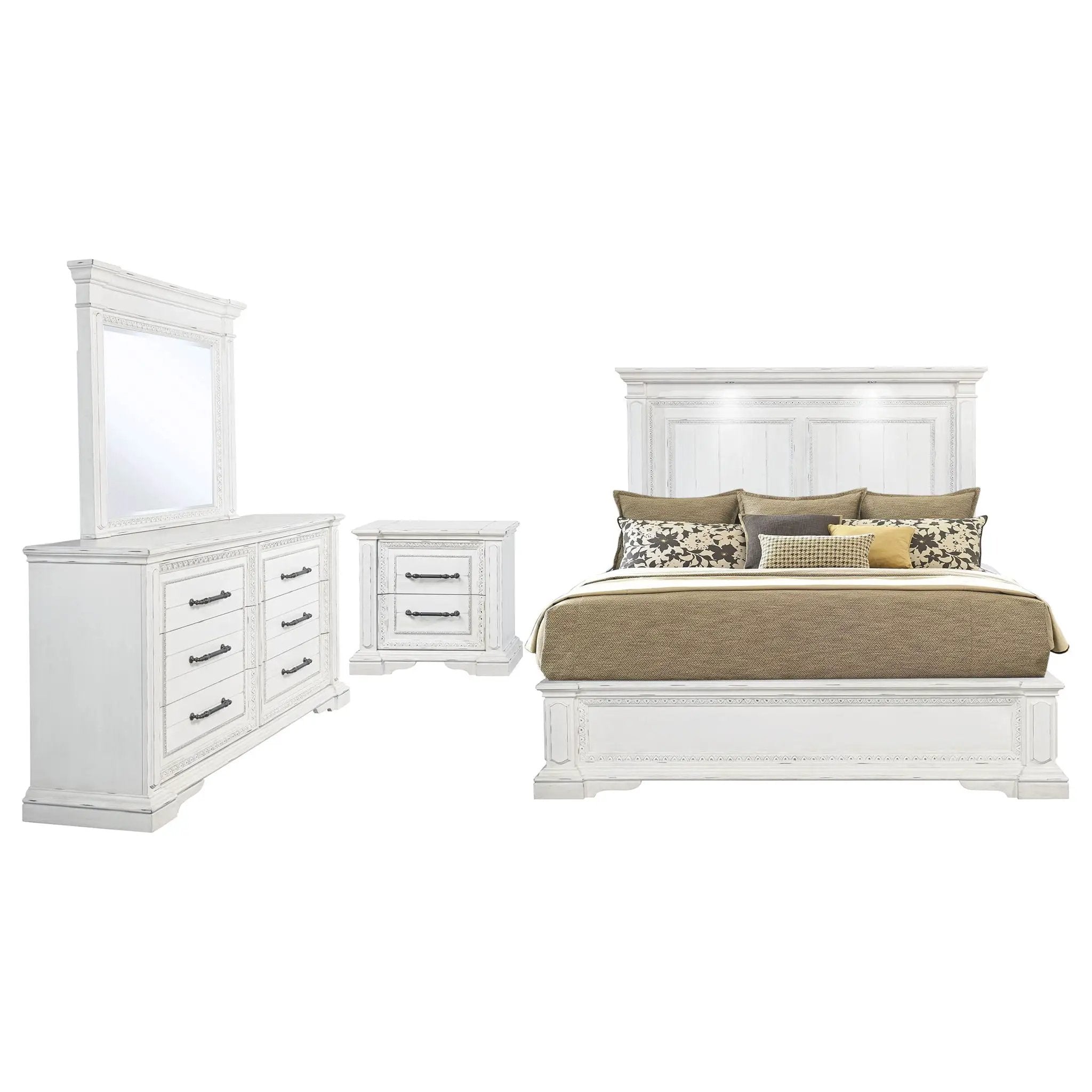 McKinney 4-piece Queen Bedroom Set Vintage White by Unique Piece Furniture