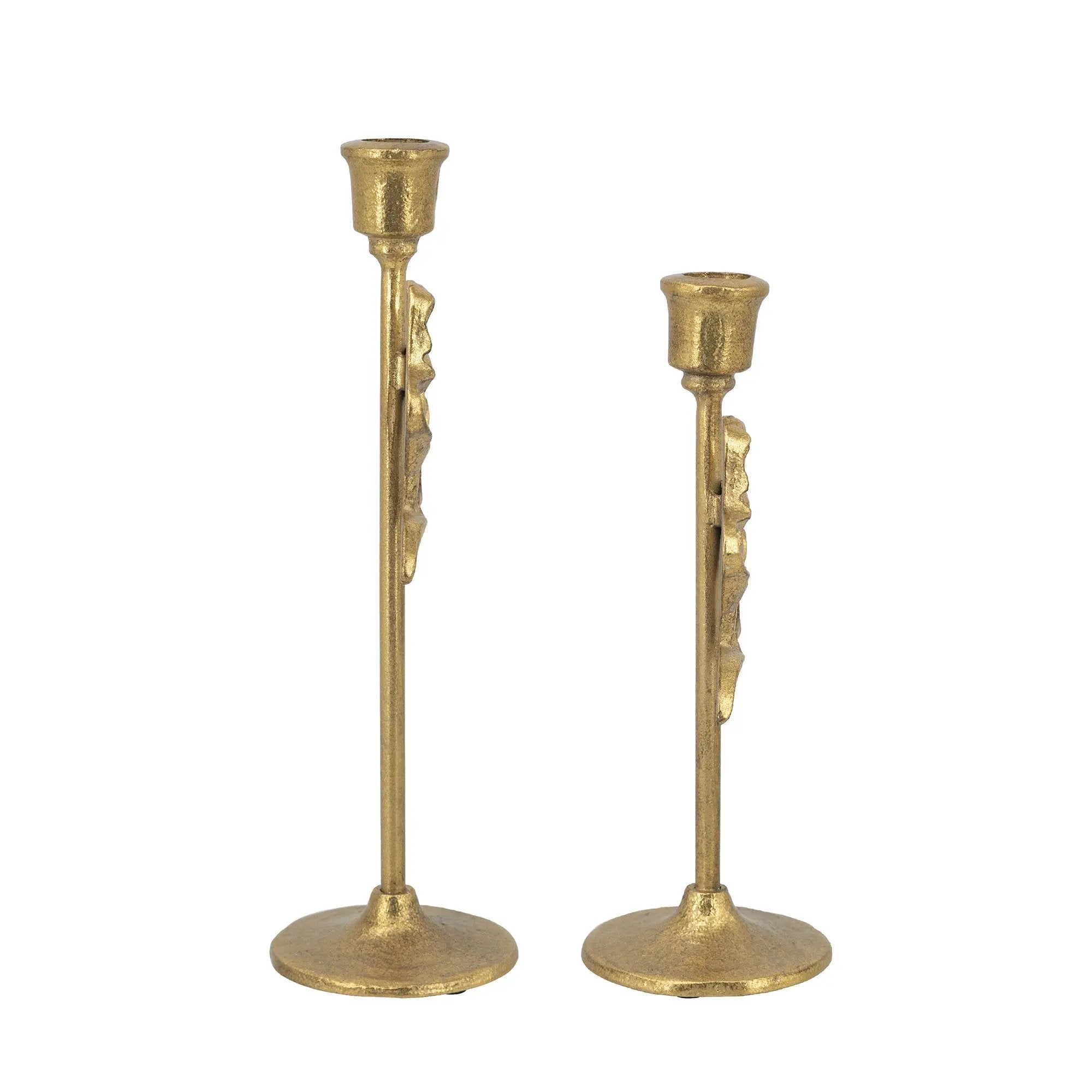 Set of 2 Vintage Gold Candle Holders by HouseOfZazla