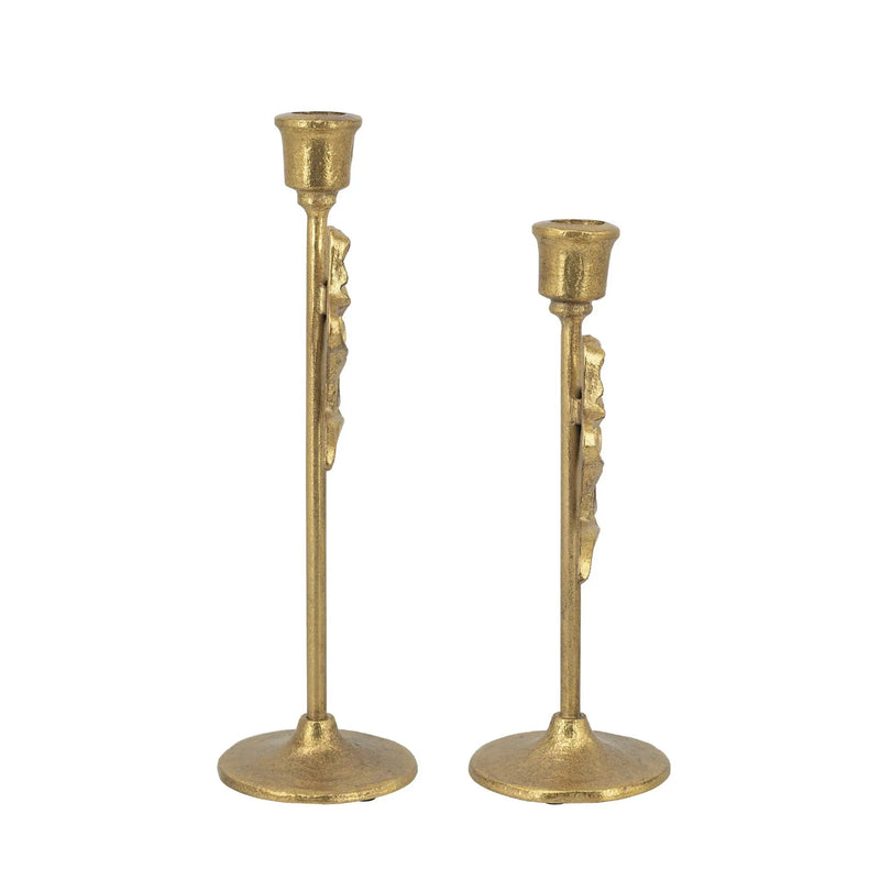 Set of 2 Vintage Gold Candle Holders by HouseOfZazla