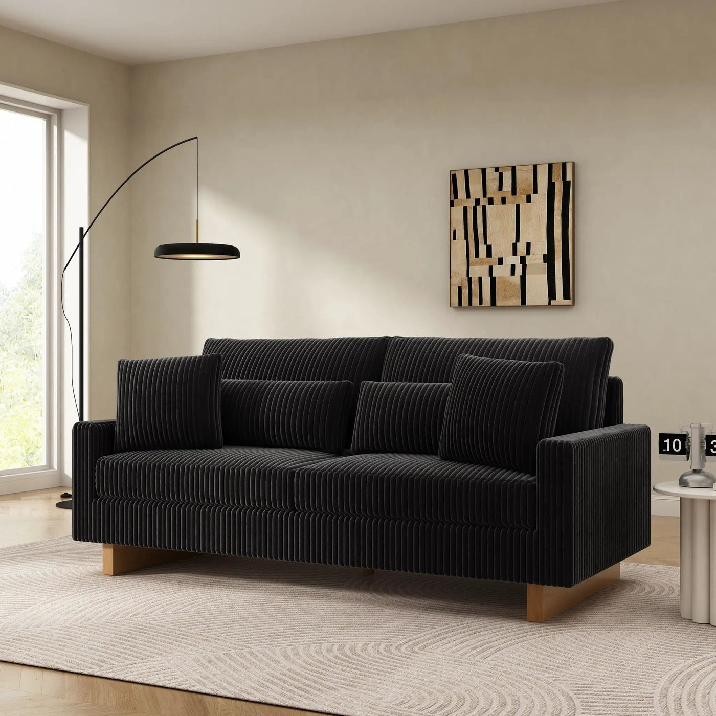 Modern Loveseat Sofa With 4 Pillows by HouseOfZazla