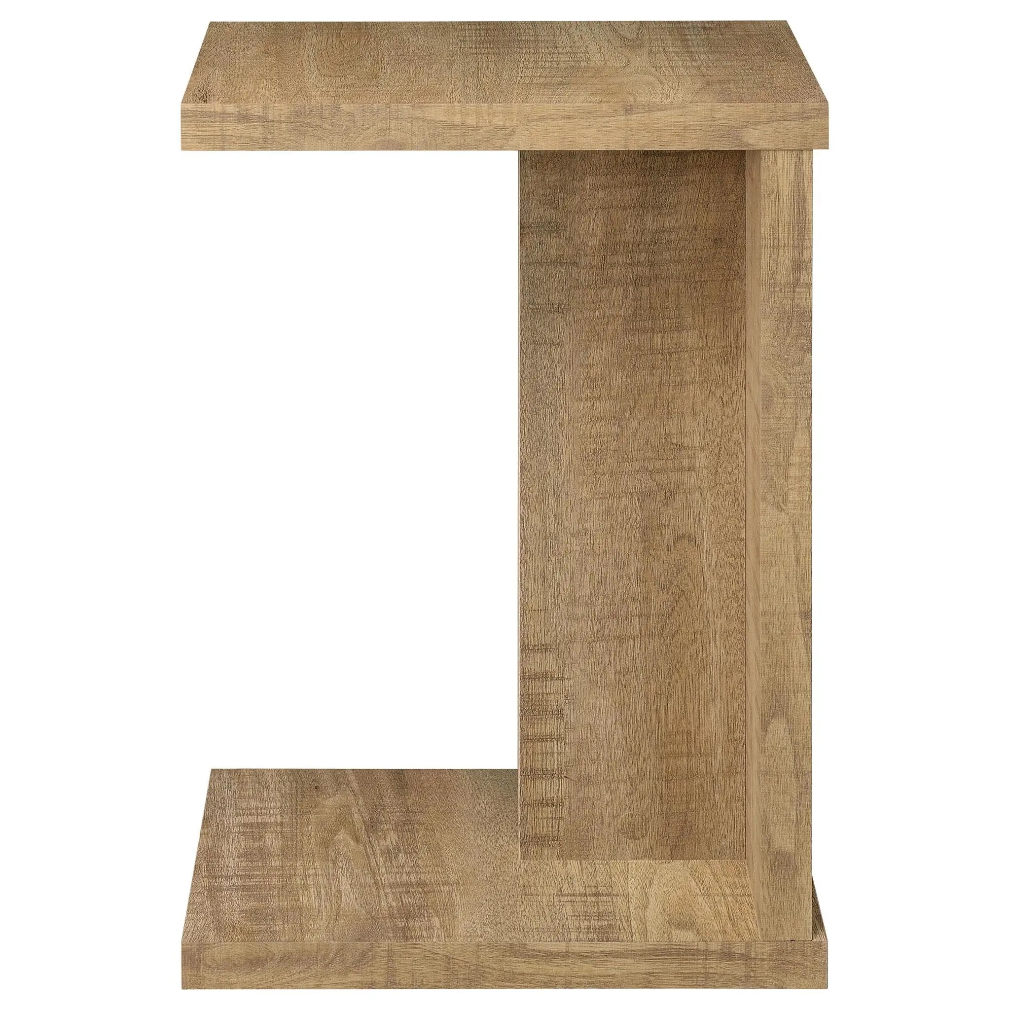 Clower Engineered Wood C-Shaped Sofa Side Table Mango by Unique Piece Furniture