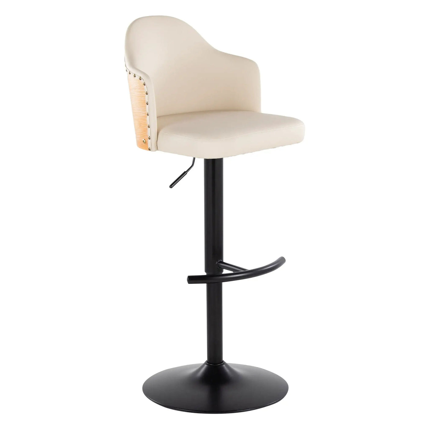 Ahoy - Contemporary Adjustable Barstool, Swivel With Rounded T Footrest (Set of 2) by HouseOfZazla