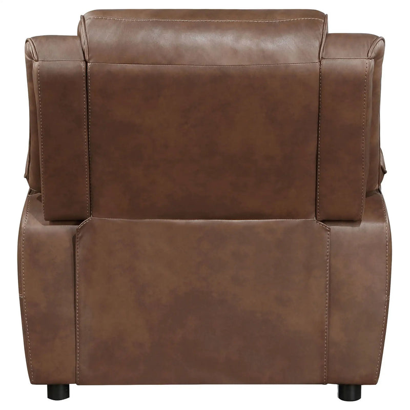 Ellington Upholstered Padded Arm Accent Chair Dark Brown by Unique Piece Furniture