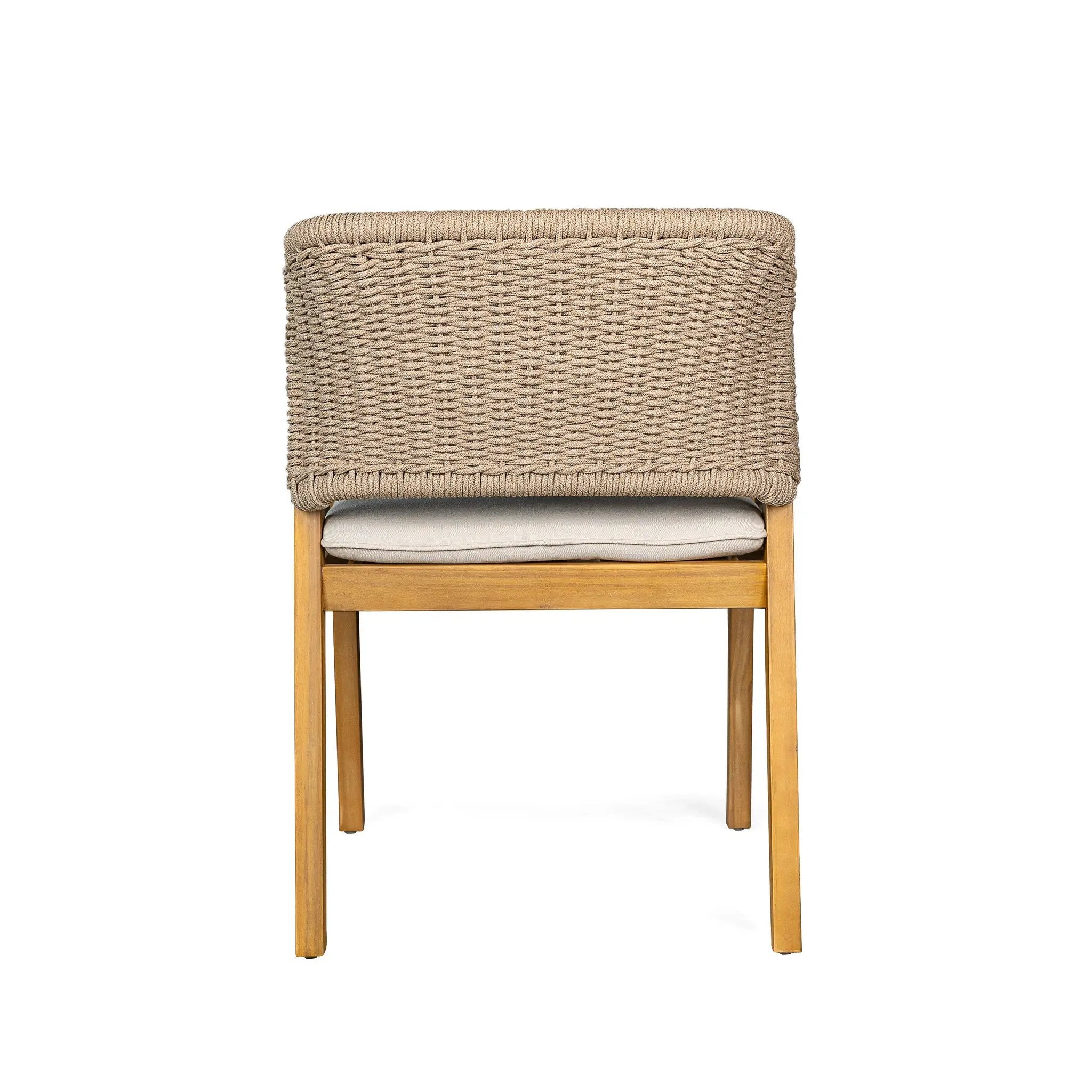 7-Piece Outdoor Dining Set, Acacia Wood Table & 6 Acacia Wood Rope Chairs by HouseOfZazla