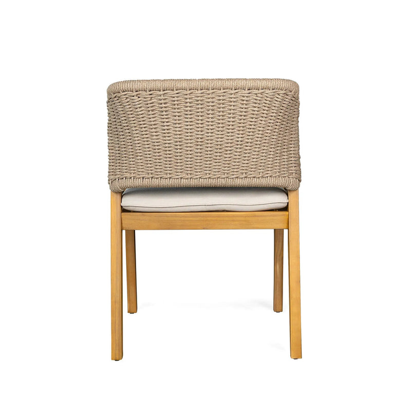 7-Piece Outdoor Dining Set, Acacia Wood Table & 6 Acacia Wood Rope Chairs by HouseOfZazla