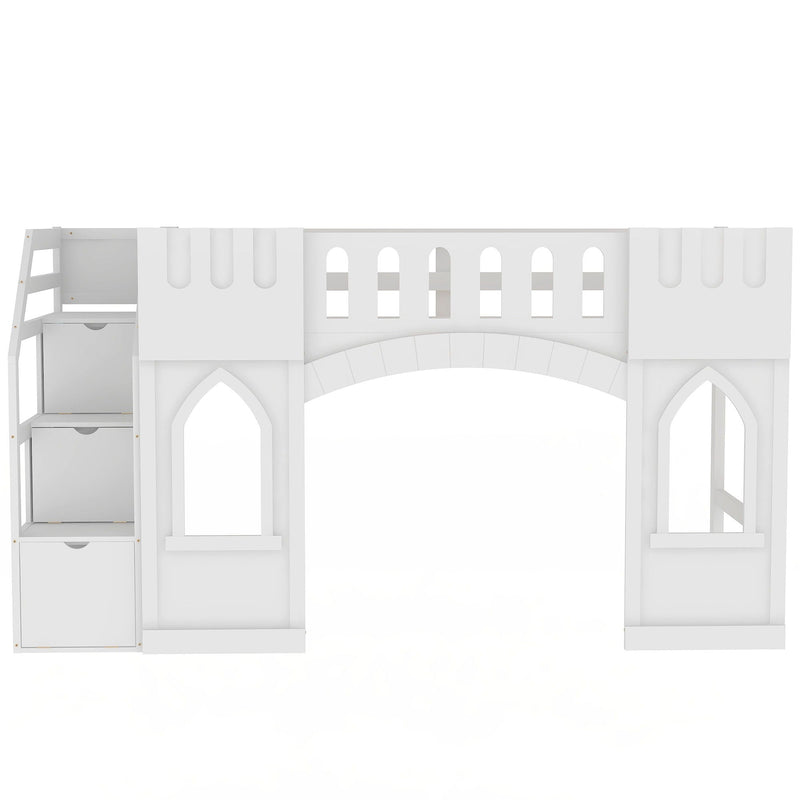 Loft Bed With Storage Staircase And Windows by HouseOfZazla