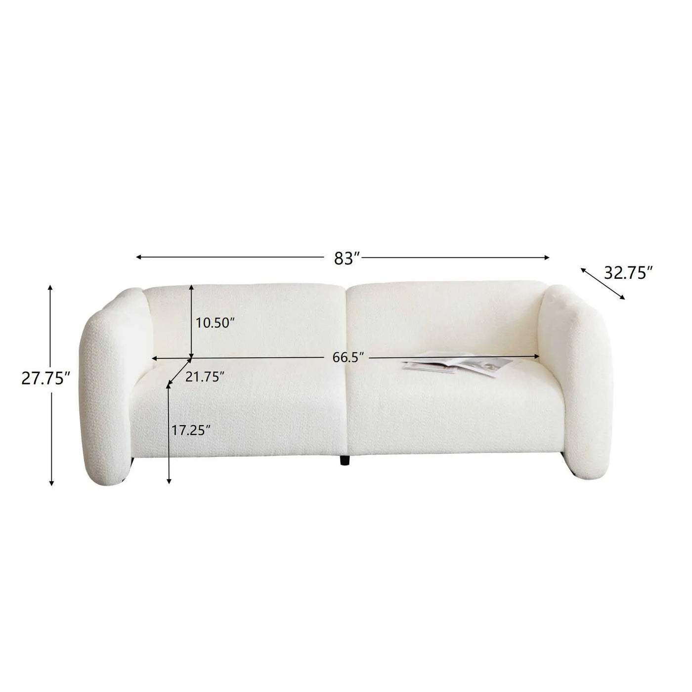 Tonson 83" 3-Seater Boucle Sofa by HouseOfZazla