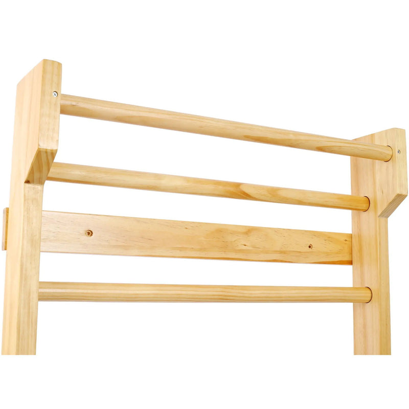 Gymnastics Stall Bar Multi Use Swedish Ladder For Home Gym And Physical Therapy - Natural by HouseOfZazla