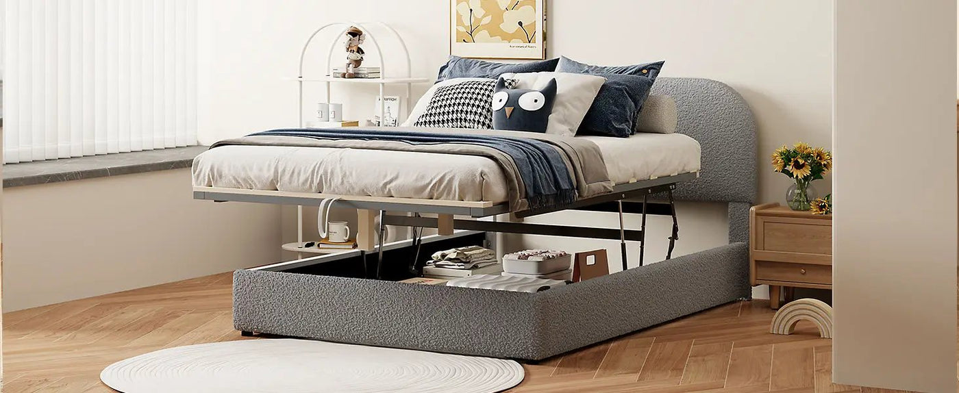 Upholstered Platform Bed With Hydraulic Storage System by HouseOfZazla
