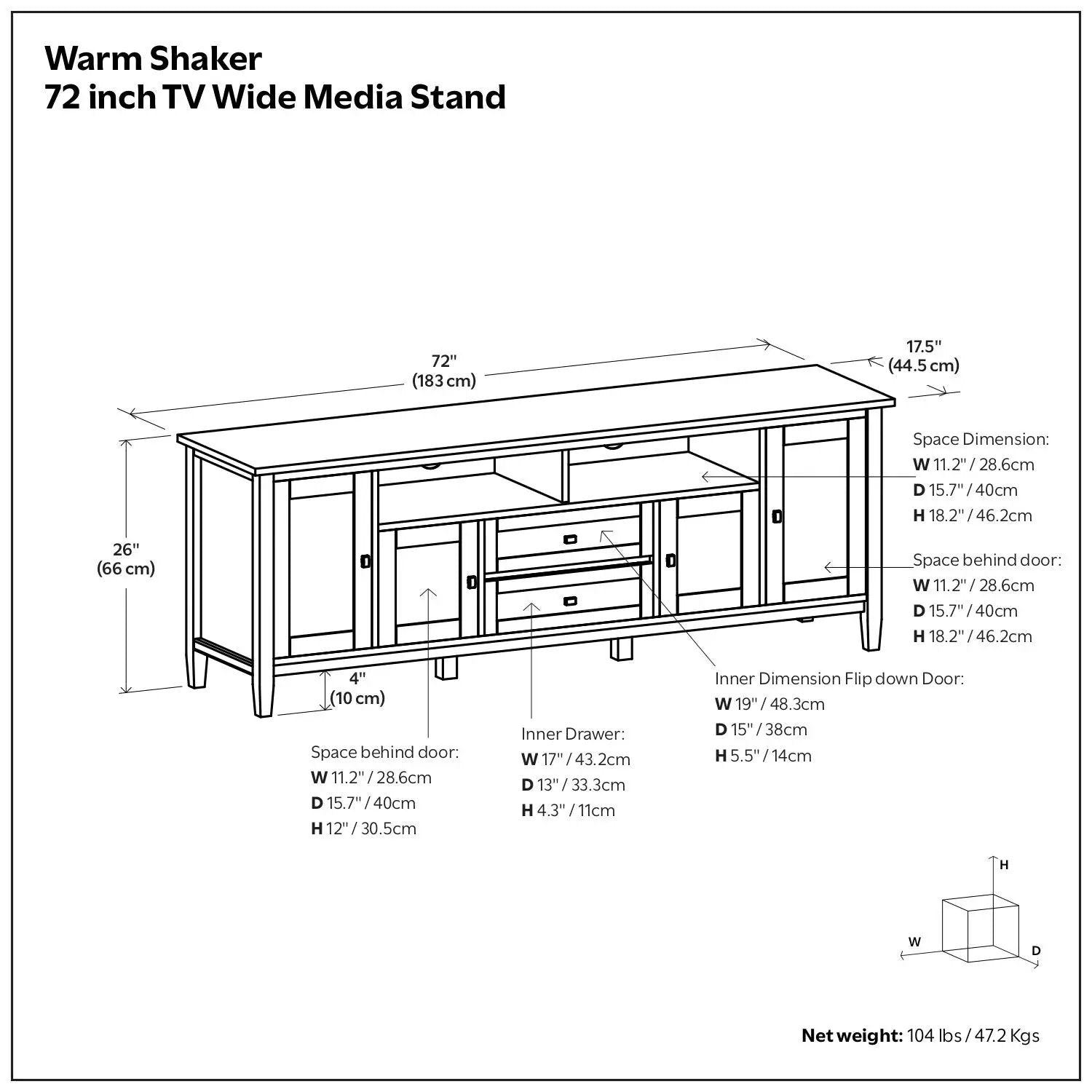 Warm Shaker - TV Media Stand Handcrafted - Tobacco Brown by HouseOfZazla