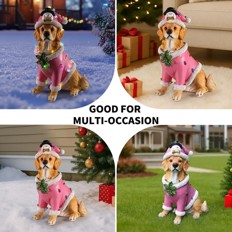 Christmas Golden Retriever Statue by HouseOfZazla
