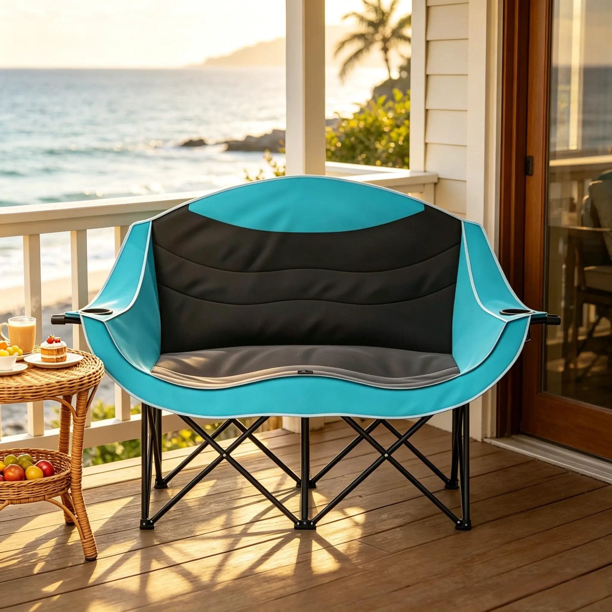 Foldable Outdoor Chair, Camping Chair, Outdoor Loveseat, Portable Hiking Chair by HouseOfZazla