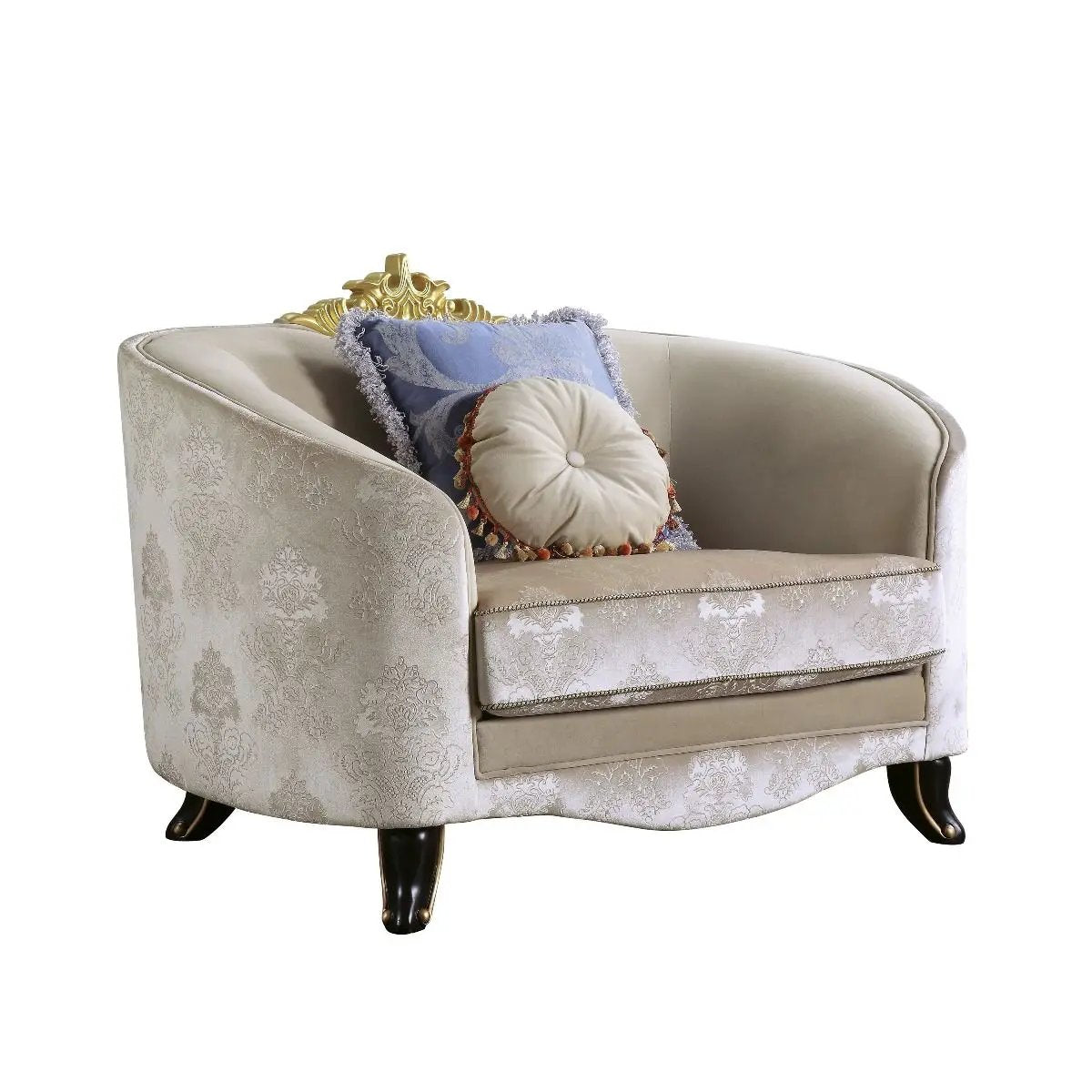 Sheridan - Chair With 2 Pillows - Cream Fabric by Unique Piece Furniture