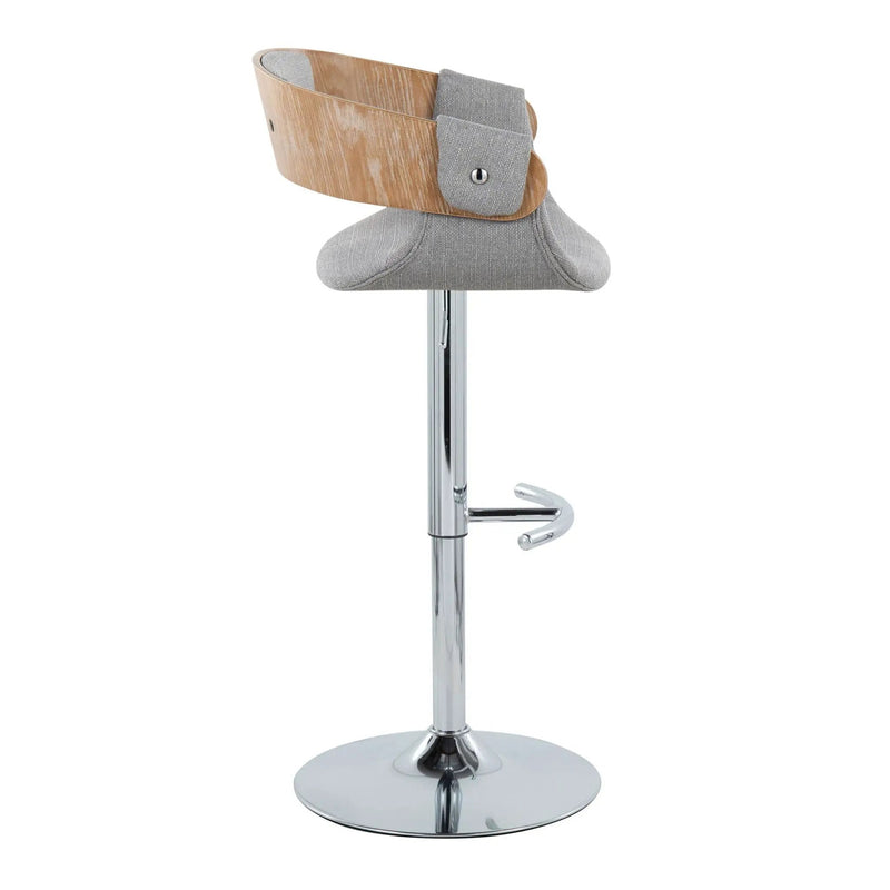 Elisa - Mid Century Modern Adjustable Barstool With Swivel With Rounded T Footrest (Set of 2) by Unique Piece Furniture