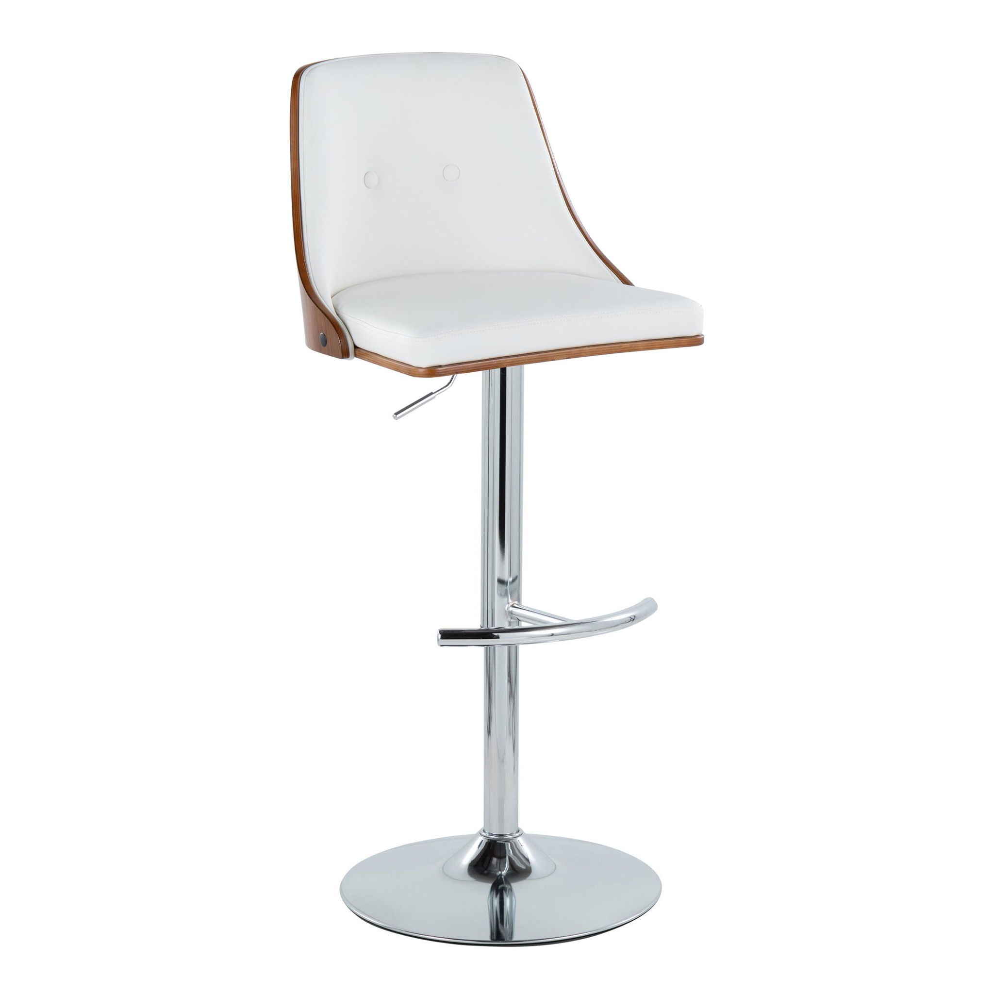 Gianna - Mid Century Modern Adjustable Barstool With Swivel With Rounded T Footrest (Set of 2) by Unique Piece Furniture