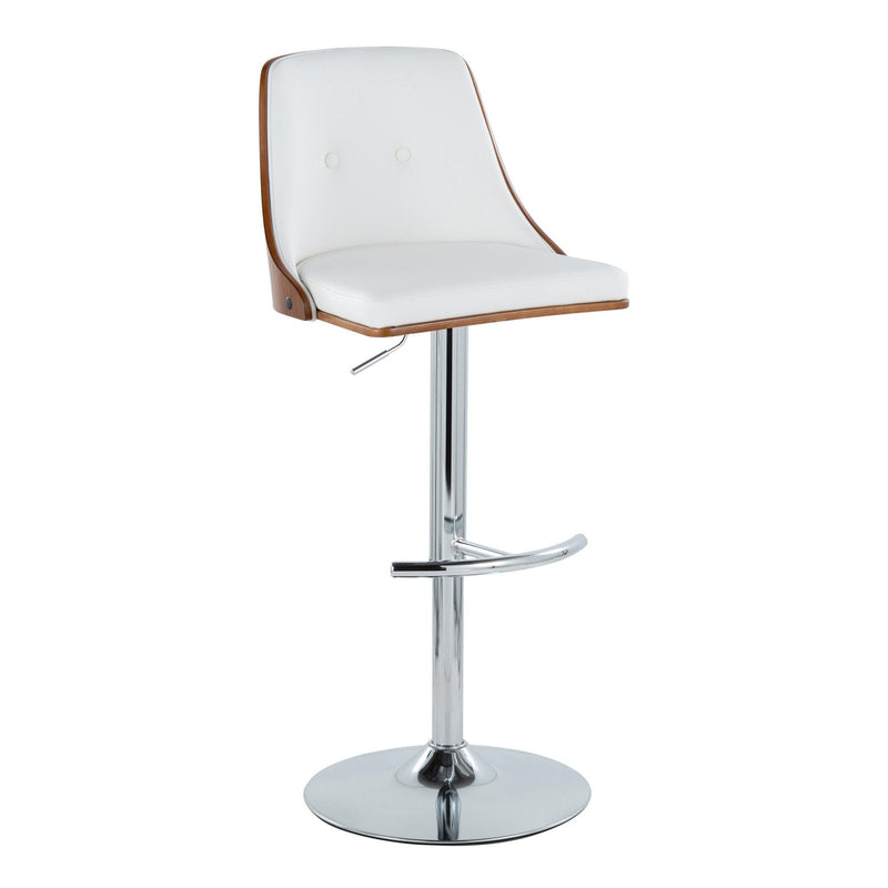 Gianna - Mid Century Modern Adjustable Barstool With Swivel With Rounded T Footrest (Set of 2) by Unique Piece Furniture