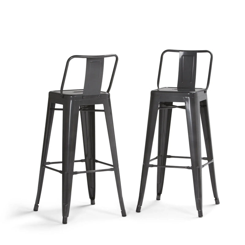 Rayne - Curved Back Metal Stool (Set of 2) by Unique Piece Furniture