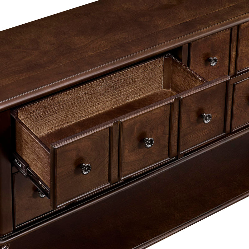 Vintage Console Table with Solid Wood Legs and 4 Storage Drawers - Espresso, photo 10 of 10